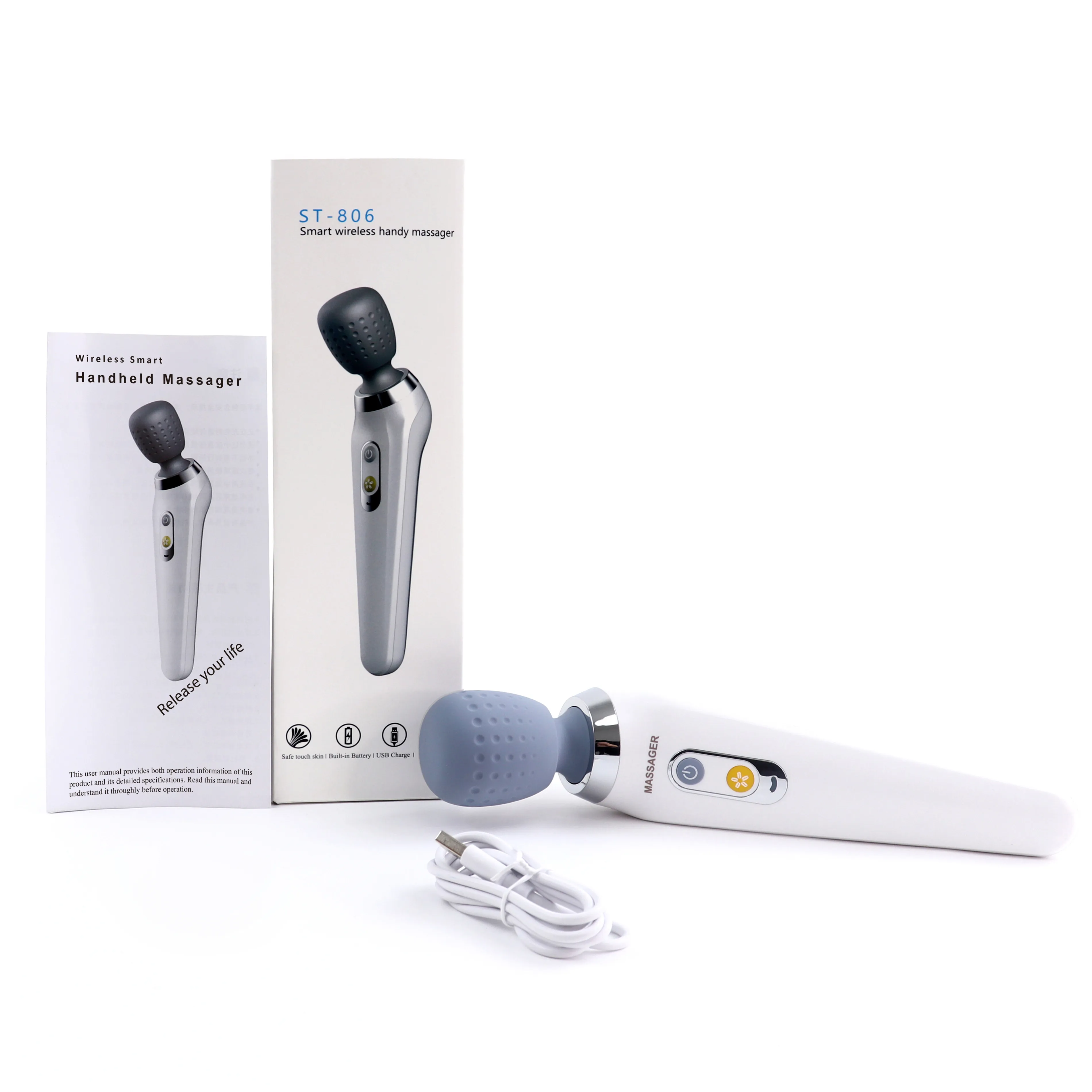 Friendly Massage Heads Multifunction Electric Full Body Massage Stick Muscle Fatigues Pain Relief Massage Hammer