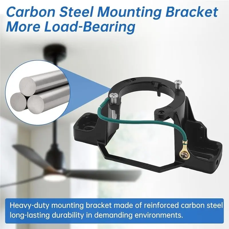 DT17 Ceiling Fan Mounting Bracket Kit Universal Support 50lb Load, Sloped Ceiling Fan Adapter 30° Slope Installation, Canopy