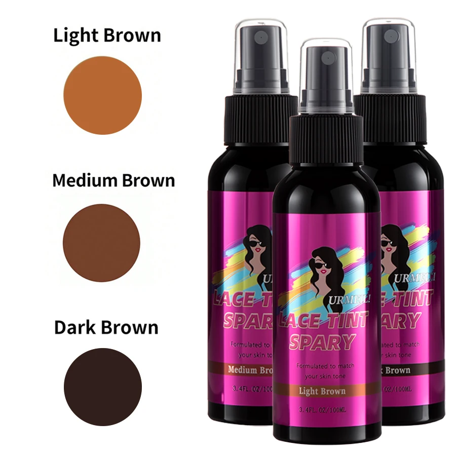 Lace Tint Spray For Wigs, Waterproof Lace Tint Melting Mousse Spray Concealer For Lace Closure Front Wigsg Maintenance