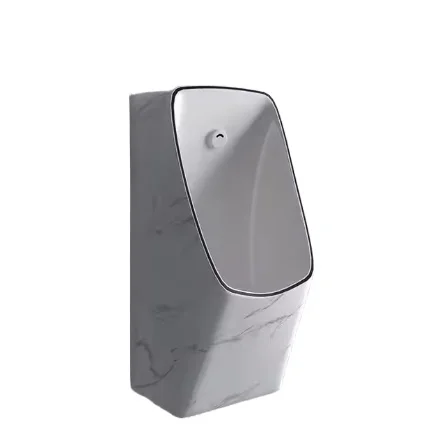 Modern Design Customized Wall-Mounted Ceramic Male Urinals White Rock Grain Sensor With Competitive Price For Bathroom Hotel Use