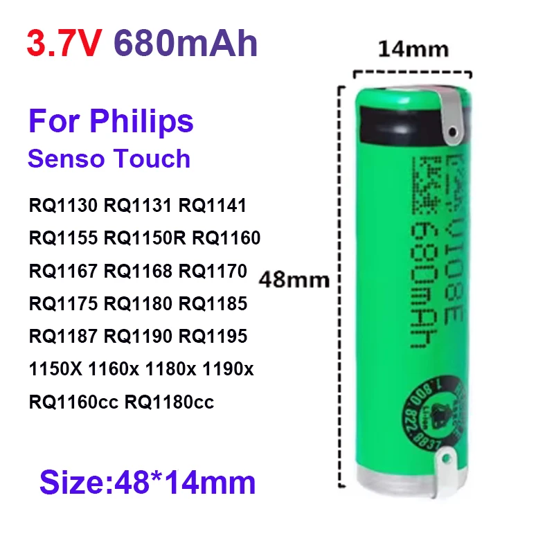 Shaver 6300 6400 Battery For Philips Senso Touch RQ1130 RQ1131 RQ1141 RQ1155 RQ1150R RQ1160 RQ1167 RQ1168 RQ1170 RQ1175 RQ1180cc