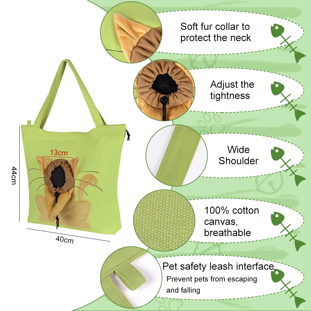 애완 동물 캔버스 핸드백 휴대용 고양이 운반 가방, 부드러운 애완 동물 운반, 나가는 여행 애완 동물 핸드백, 안전 지퍼 포함