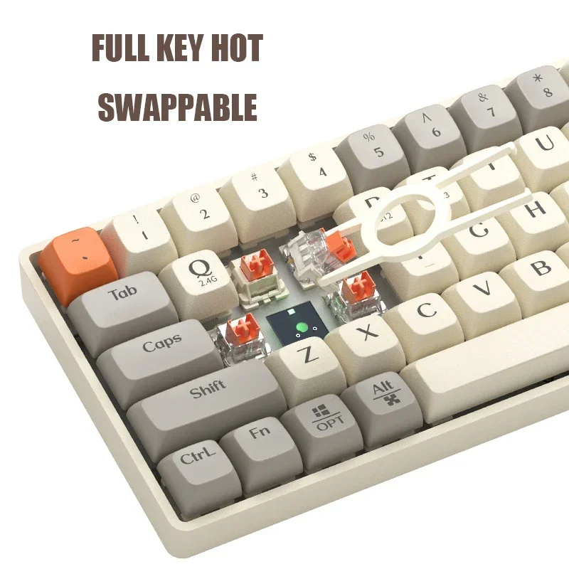 Langtu GK65 Mechanical Keyboards Wireless Bluetooth Three Mode Hot Swap Mixed Light Gaming Keyboard Custome Computer Accessories