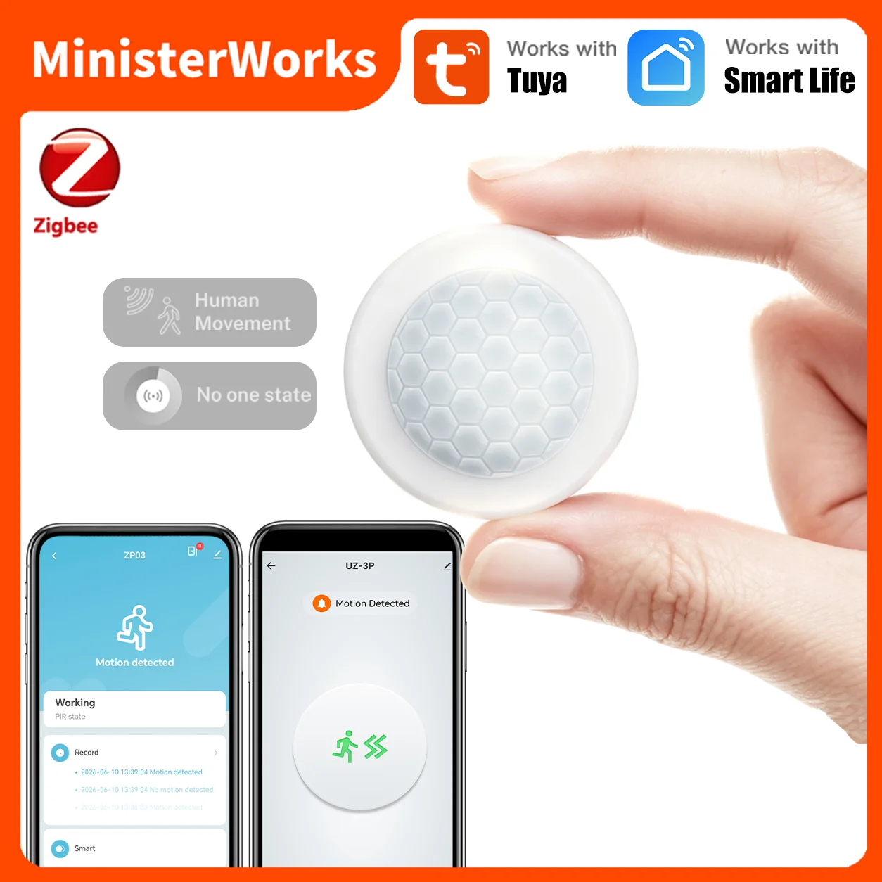 Zigbee Motion Sensor Pir Detection Human Body Infrared Sensor Anti Theft Security Detector Sensor Support Home Assistant Z2M
