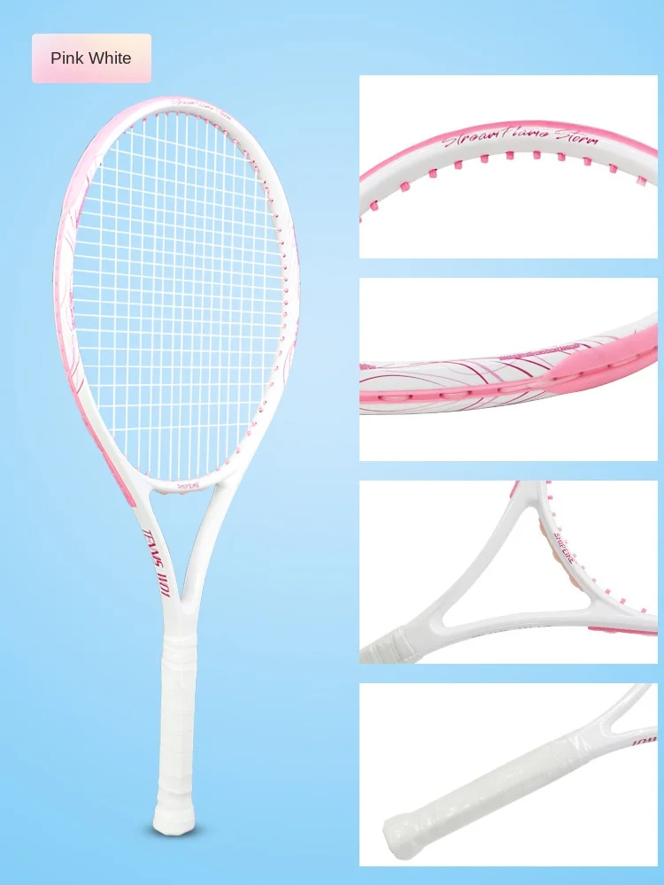 مضرب تنس متكامل من الألومنيوم والكربون للرجال والنساء المبتدئين لتقدم الكلية الاحترافية العامة ذات اللقطة الواحدة #5