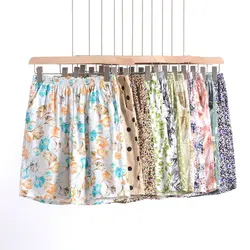 Plus size XL to 6XL Poplin Shorts Flowers homewear short pants Casual Loose beach shorts