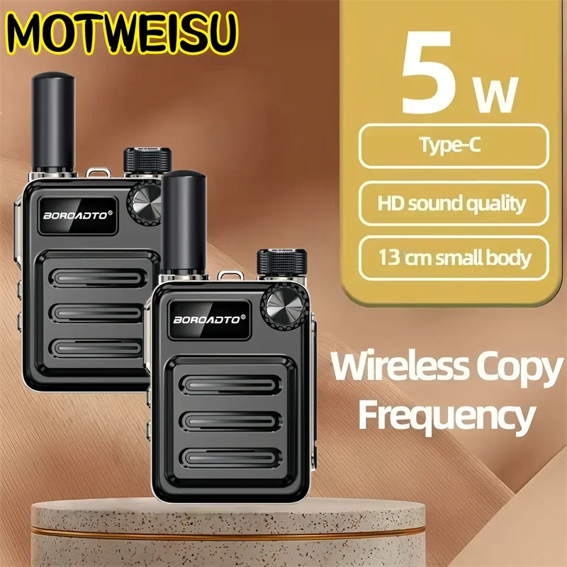 Mini Walkie Talkie 5W UHF 400-470MHz 16CH Two Way Radio One Key Frequency Matching Long Standby Portable Handheld Transceiver image 5