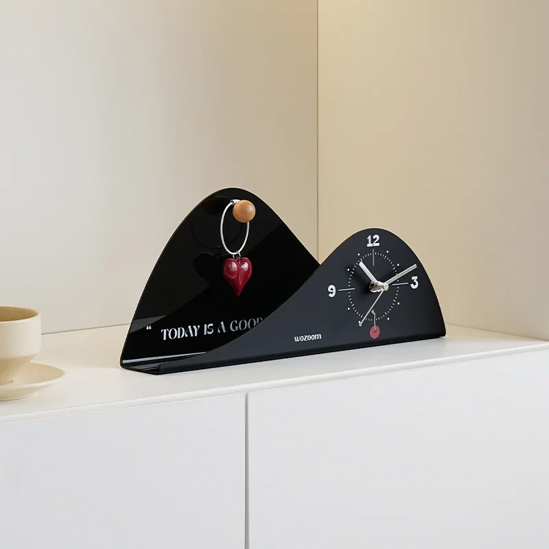 Entry entrance key storage creative ornament living room TV cabinet desktop acrylic decorative clock
