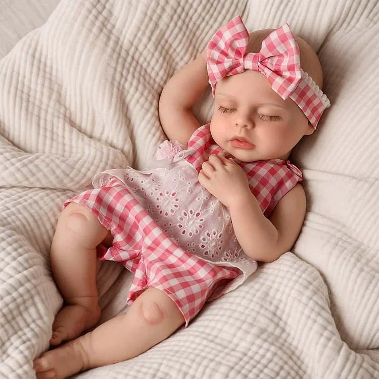 Lucy 16 Inch Soft Platinum Silicone Sleeping Infant Girl Realistic Baby Doll