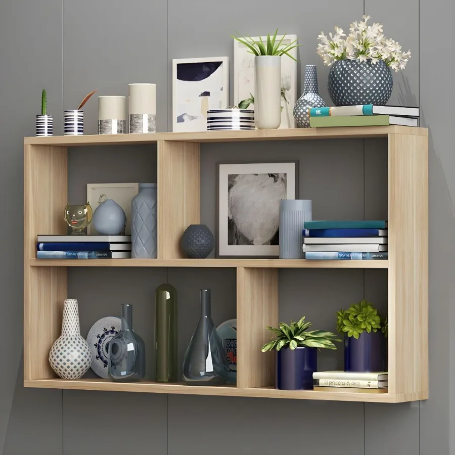 Floating Wall Mount Bookcase Engineered Wood Book Shelf Decor Wall Shelf for Study Room Office Living Room tural 39.4 L x 7.9 W