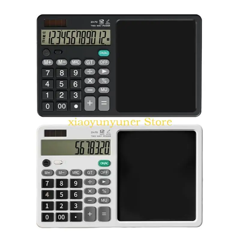 P9JB Solar Rechargeable Calculator Writing Board Large Display Lightweight Silents For School Business Travel