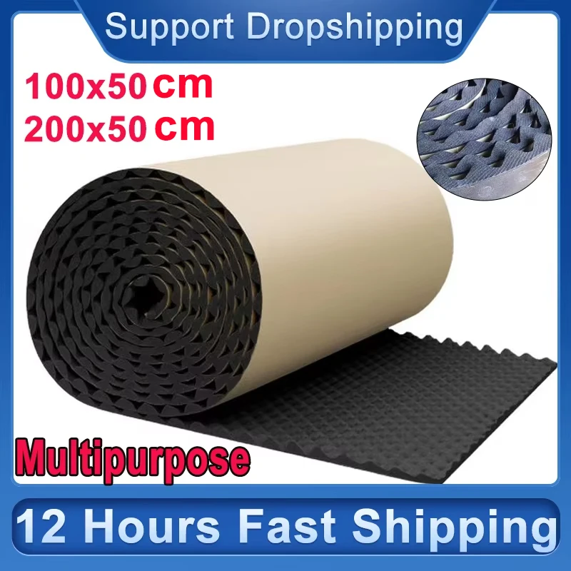 1M/2M Sound Absorbing Panel Sound Pads Acoustic Panels Noise Reduction Panels Waterproof Sound Barrier Self Adhesive Sound Proof