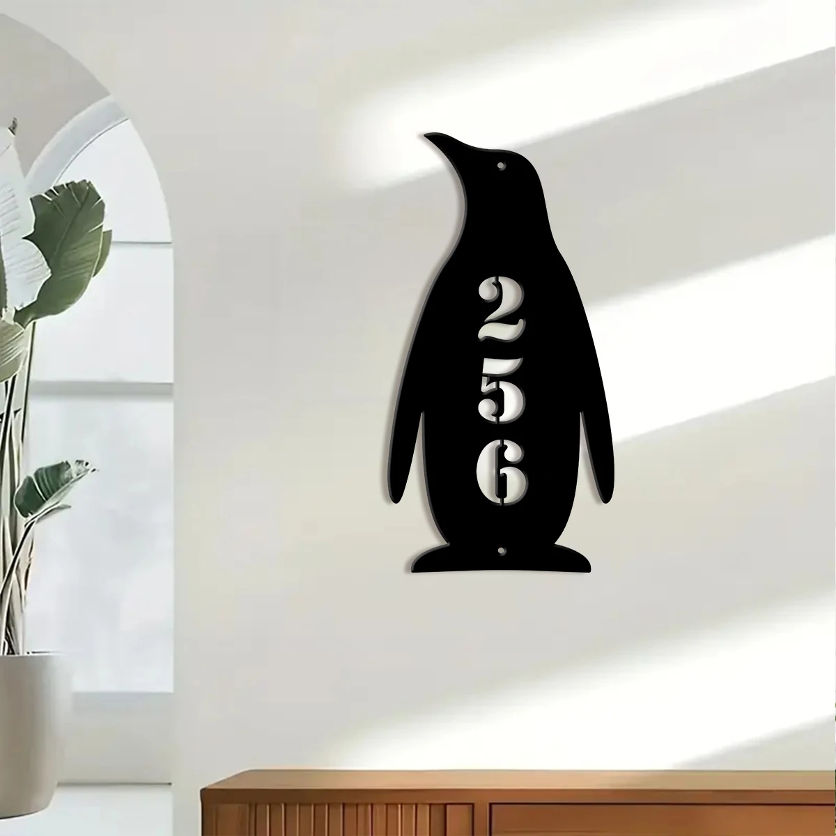 1pc Custom penguin Metal House Number Sign, Outdoor Decor, Graduation Gift, The Best Gift for Family, Friends , Lovers