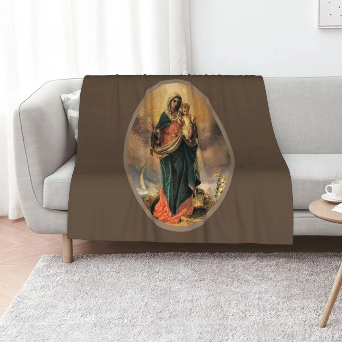 The Brown Scapular, Our Lady of Mount Carmel Throw Blanket Beach halloween manga funny gift Bed christmas decoration Blankets