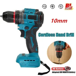 2-Speed 10mm Electric Brushless Drill Cordless Hand Drill Screwdriver 60-100Nm Power Tools for Makita 18V Battery