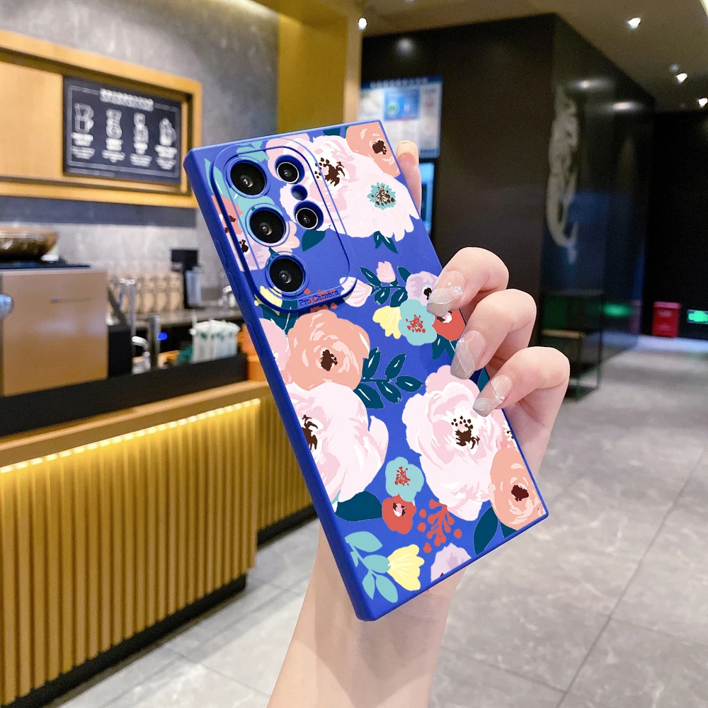 Compatiable with Samsung Galaxy S23 FE Luxury Beauty Flower Case Lens Protective Cover
