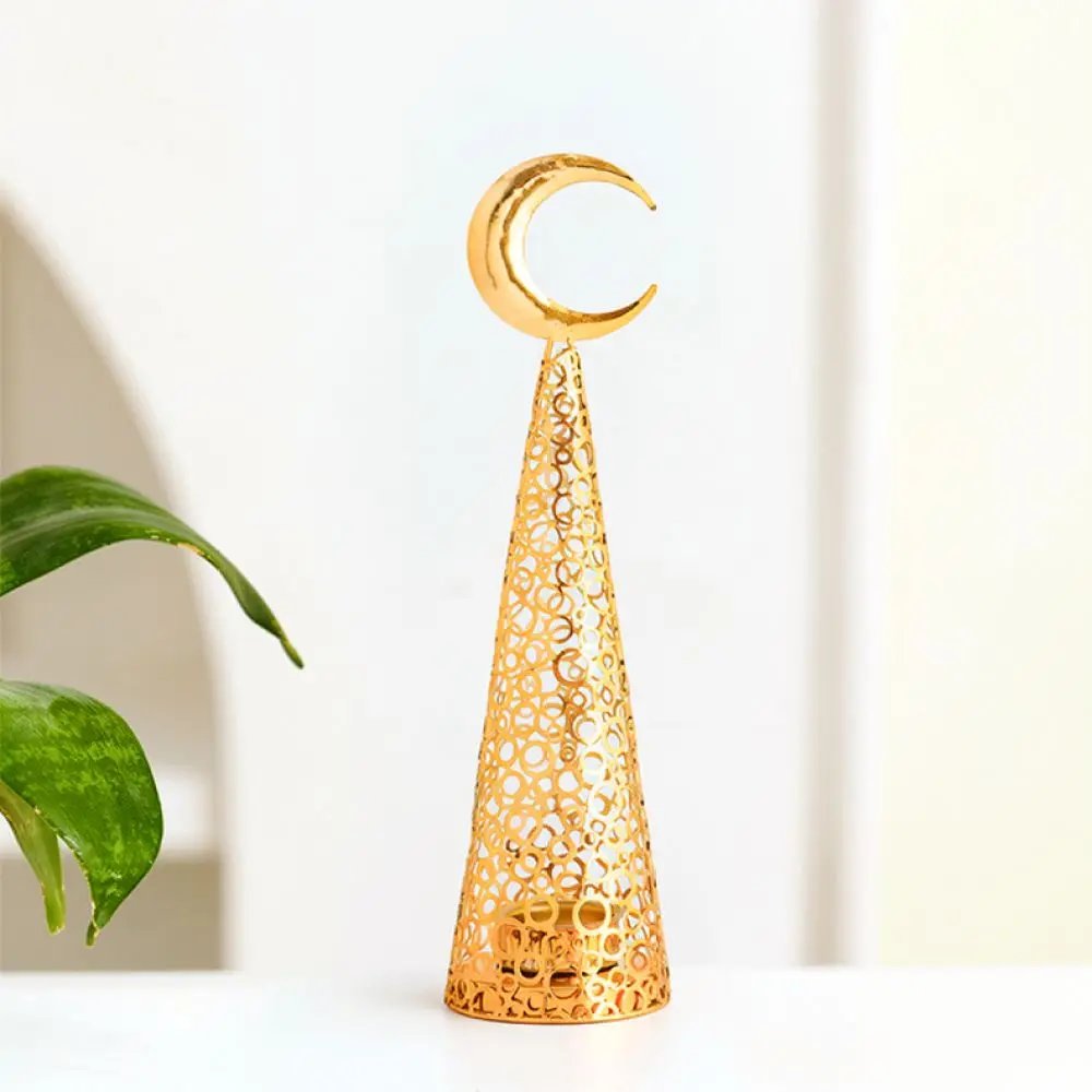 Decorative Gold Metal Censer Hollow Design Home Fragrance Burner Desktop Ornament Unique Arabic Style Craft Decoration