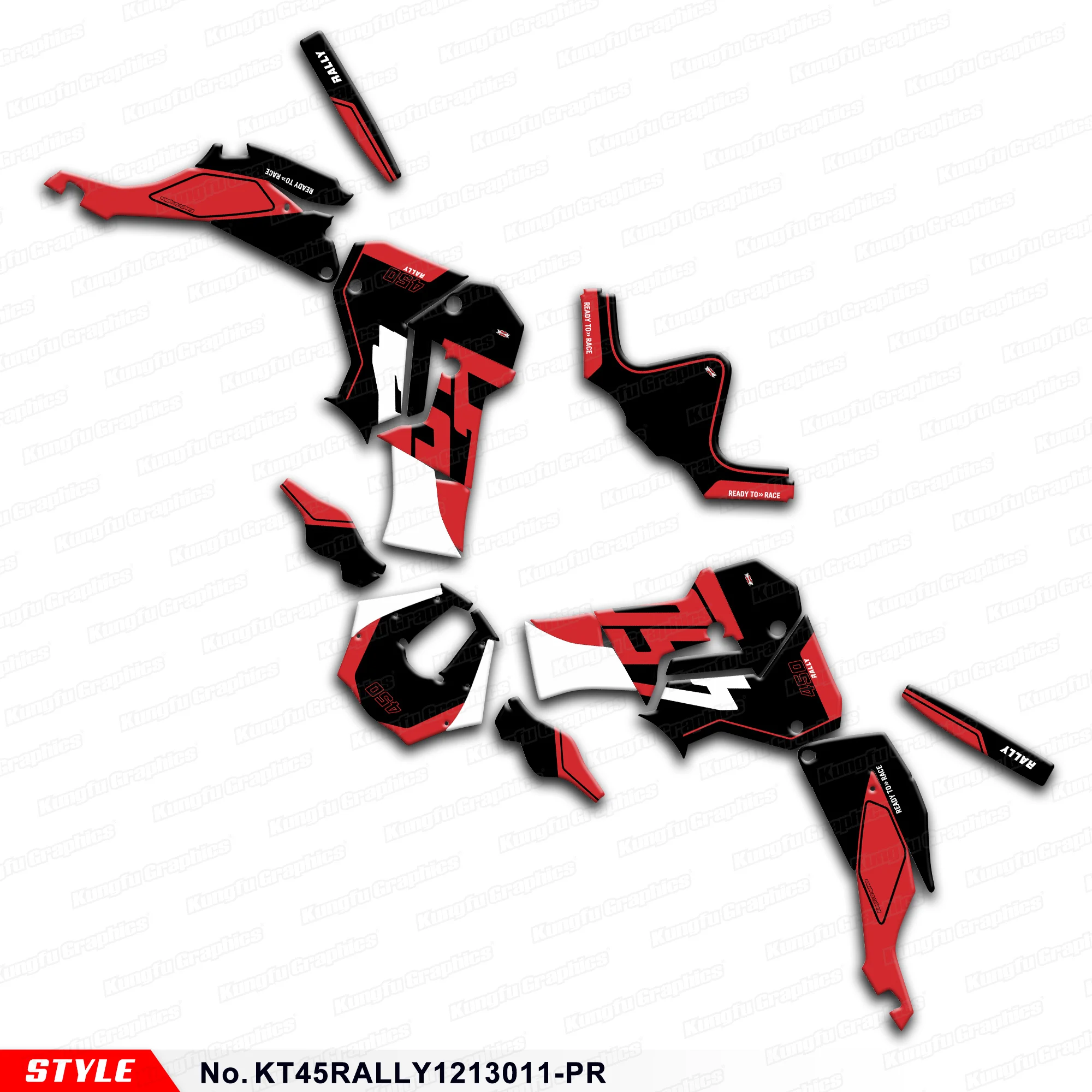 JY RACING Customised Graphics Sheet Stickers Complete for KTM 450 Rally 2012 2013 Decoration, KT45RALLY1213011-PR