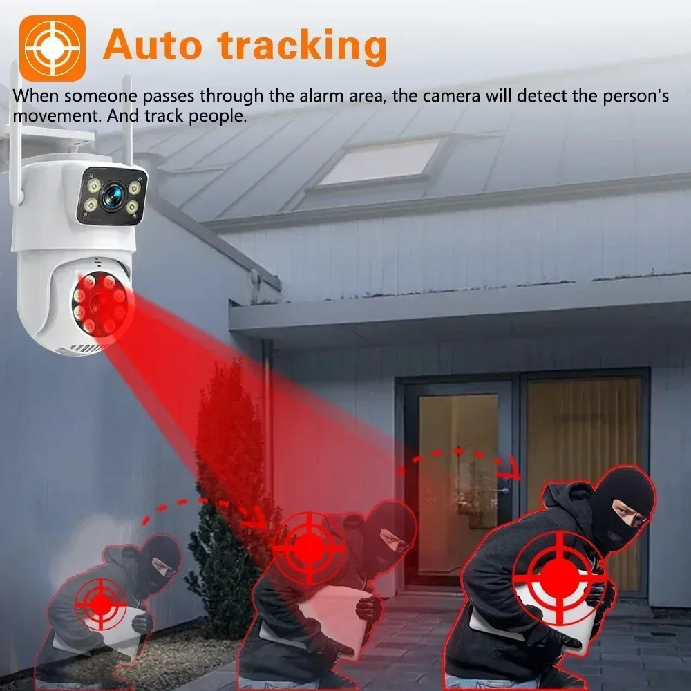 Imagem -05 - Câmera de Vigilância por Vídeo Tuya Outdoor Security Lente Dupla Wifi Ptz 4k Full hd Tela Dupla ai Humano Rastreamento Automático 4mp 8mp