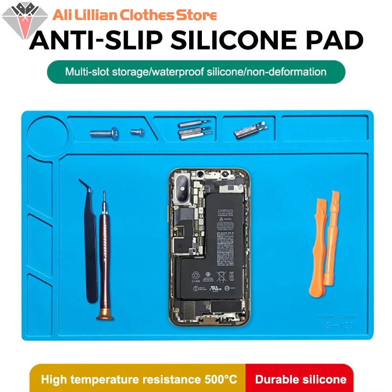 Magnetic Silicone Soldering Mat Heat Resistant Repair Pad Anti Static Workbench Cover For Phone Electronics DIY Projects