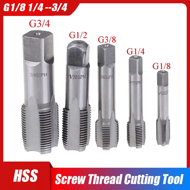 

G1/8 1/4 3/8 1/2 3/4 HSS Taper Pipe Tap BSP Metal Screw Thread Cutting Tool