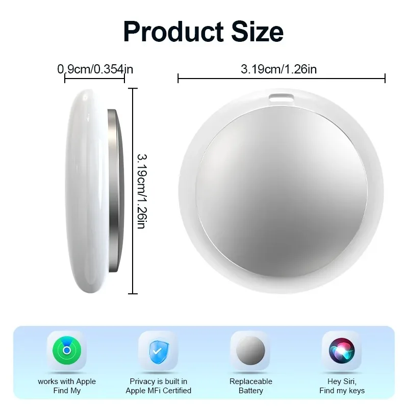 Mini Smart Tracker Tag with iOS, Global Precision Anti-Lost Locator, Portable Tracking Device for Keys, Wallets, Luggage