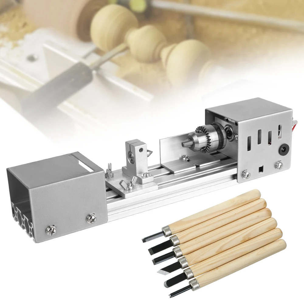 Rotary Tool Miniature Buddha Pearl Lathe DIY Woodworking Buddha Pearl Grinding Polishing 12-24V Mini Wood Lathe Machine