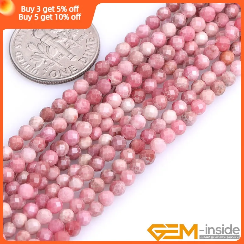 Natural Stone Small Beads Faceted Tiny Beads For Jewelry Making Strand 15\