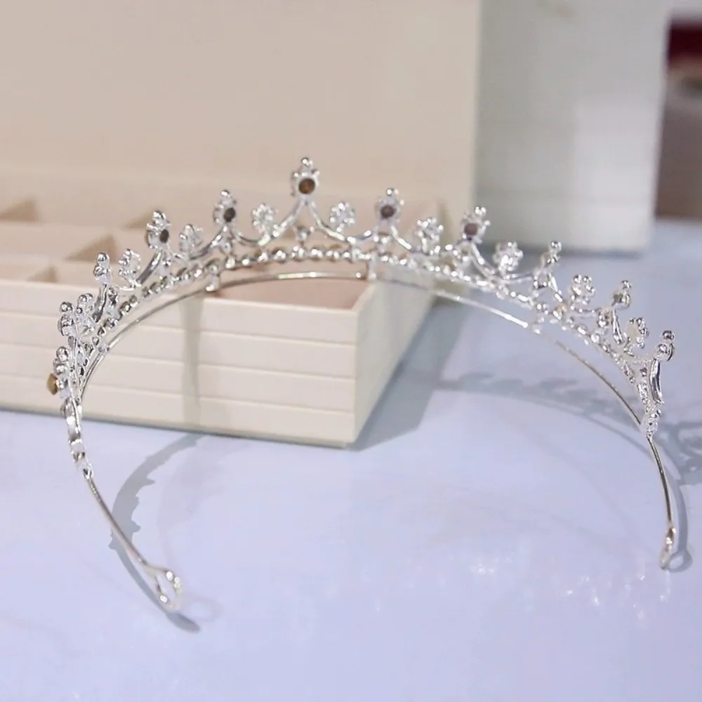 Diadem مجوهرات الشعر كريستال تاج الزفاف لامعة الزركون الزفاف الشعر مجوهرات فاخرة سباركلي الأميرة تيارا لعيد ميلاد