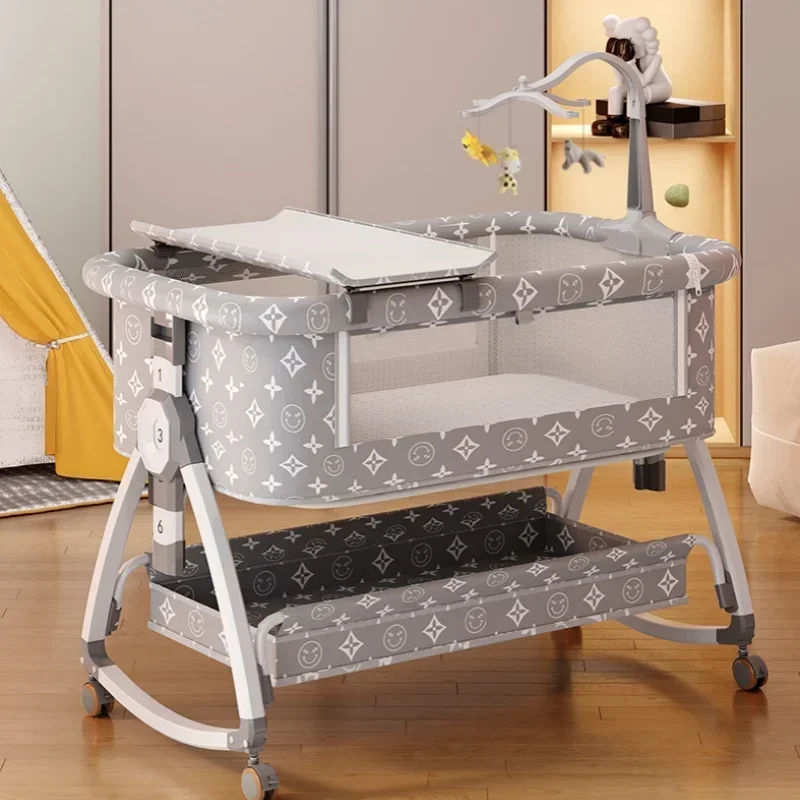 Berceau mobile multifonction pliant réglage de la hauteur épissage lit queen bébé couffin nouveau-né bb lit anti-débordement