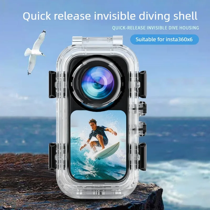 For Insta360 X6 Waterproof Invisible Protective Case Up To 60m Underwater Action Camera Protector Diving Housing Shell