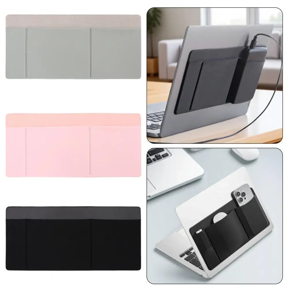 Travel-friendly Laptop Bag Adhesive Laptop Back Storage Bag for Tablet Notebook Accessories Organizer Pouch for Mouse Earphones