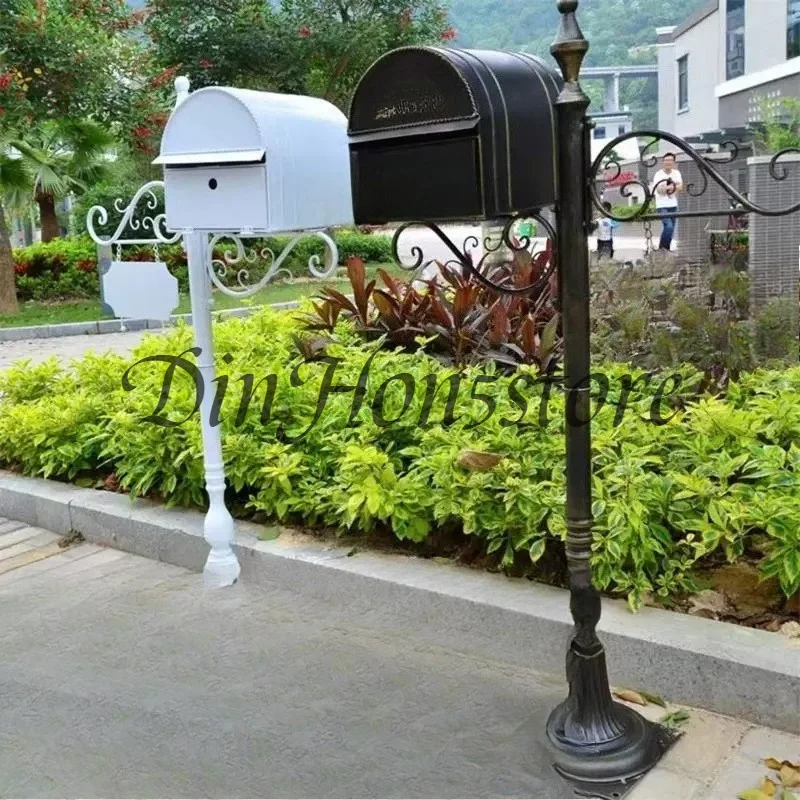 European Retro Mailbox Outdoor Villa Community Garden Letter Box Wrought Iron Outdoor Rain-Proof Inbox