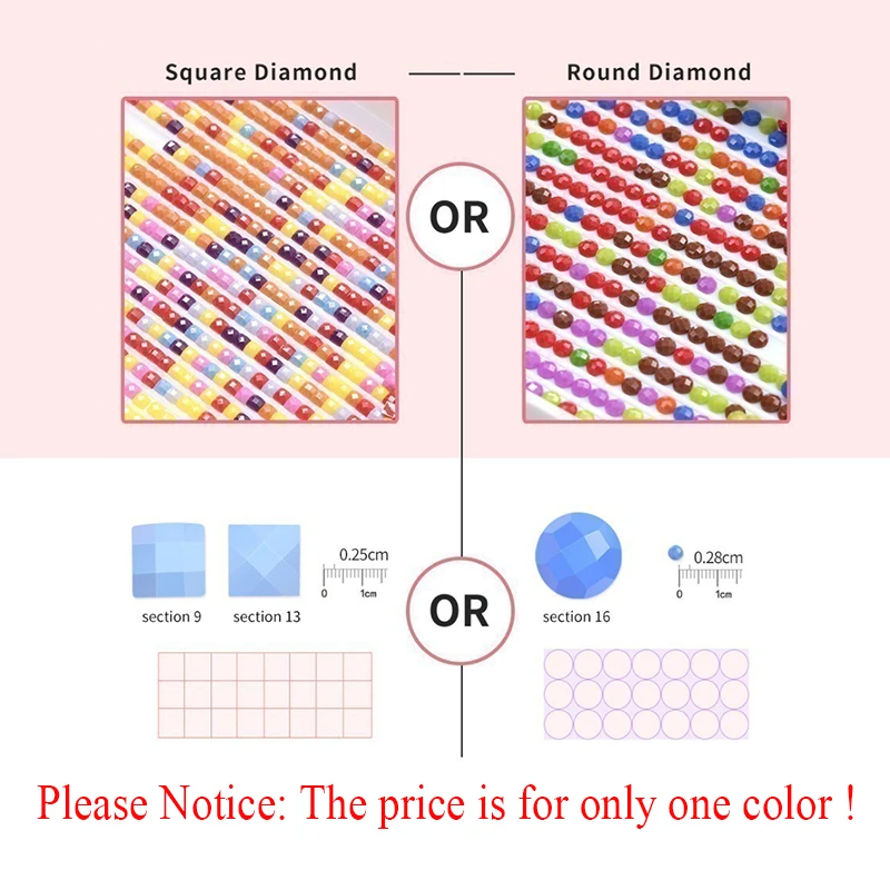 AZQSD Diamond Painting Accessories Square & Round Drill Crystal DMC Picture Of Rhinestones