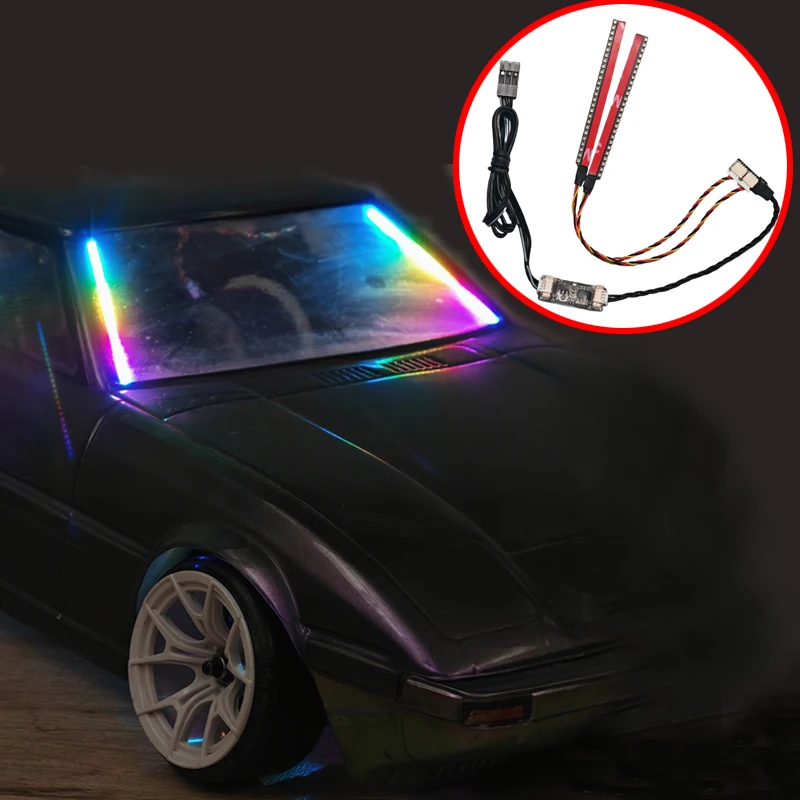 Drift A-Pillar Light Throttle-Linked Display Lights Strip 5-8.4V Upgrade Lamp Kit Y Connecting Wire for RC Car/Vehicle Parts