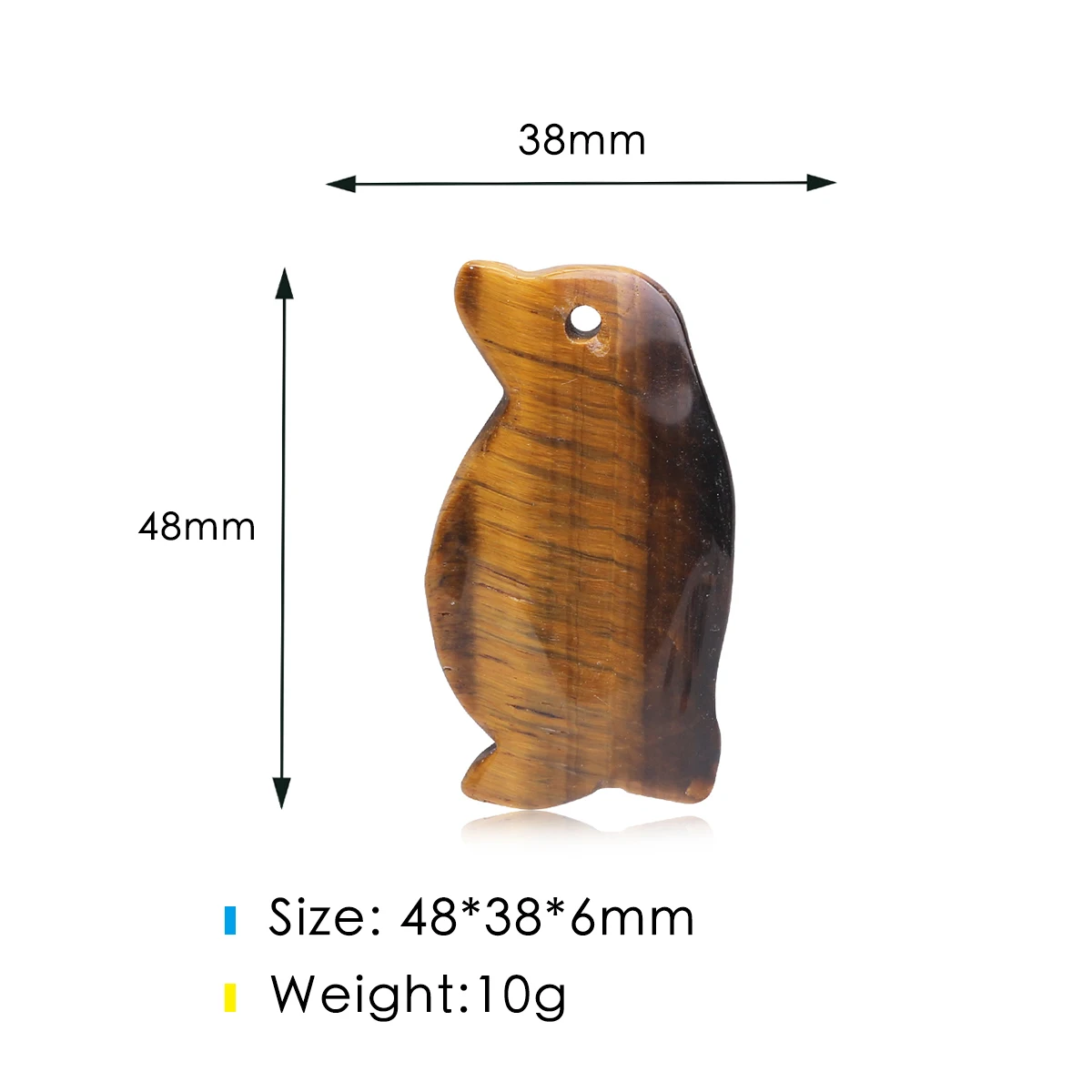 39*21mm craved natural semi-precious stone crystal agate tiger eye yellow red stone quartz penguin animal pendant charms for diy