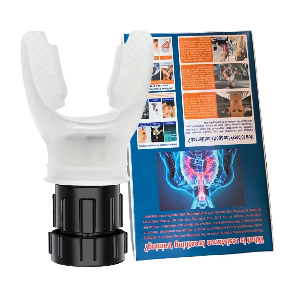 معدات تمارين اللياقة البدنية للتنفس من السيليكون، جهاز تمرين التنفس المقاوم القابل للتعديل #3