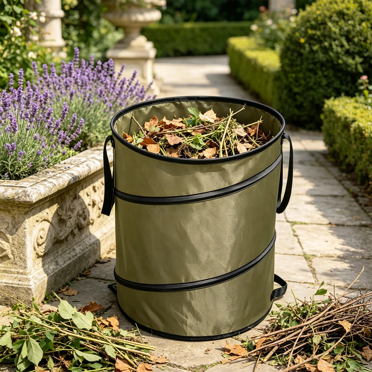 Gardening Trash Can Separate Waste Bin Garbage Outdoor Cans Boxes Foldable Garden Large Camping Collapsible Box Outside 4 Bucket