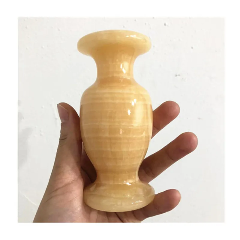 

Natural Carved Yellow Topaz Vase Crystals Healing Stones For Home Decoration