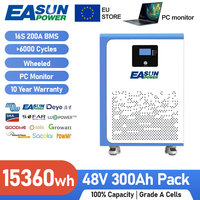 EASUN 48V 100AH 200AH 300AH LiFePO4 Battery15KWH Lithium Battery  6000+ Cycles  BMS Bluetooth Support in Series/Paral EU STOCK