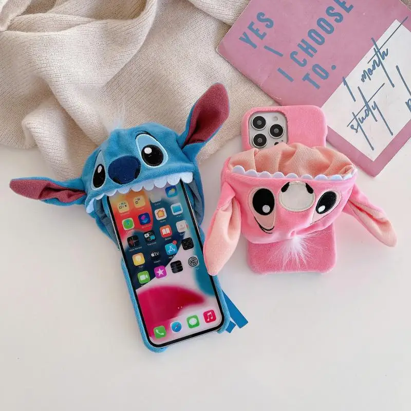 

Милый мультяшный плюшевый чехол Kawaii Стич Ангел для телефона Iphone 14 13 12 11 Pro Max Mini Xs Xr X 8 7 6S 6 Plus милый мягкий чехол с аниме