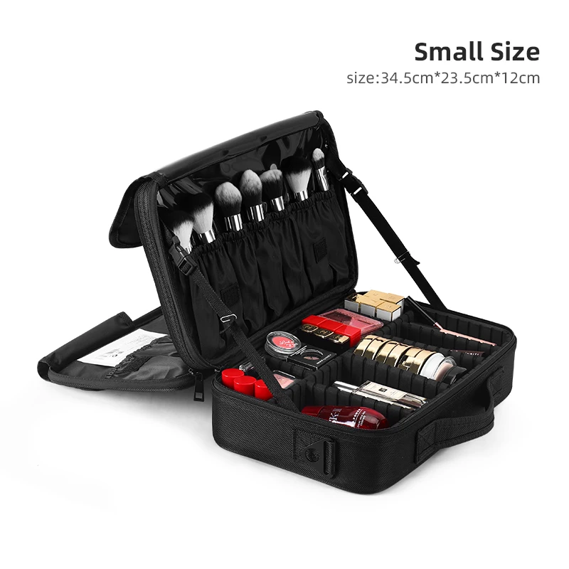 Makeup Bag, Makeup Case Professional Makeup Artist Kit Train Case Travel Cosmetic Bag Brush Organizer, Waterproof Leather Materi