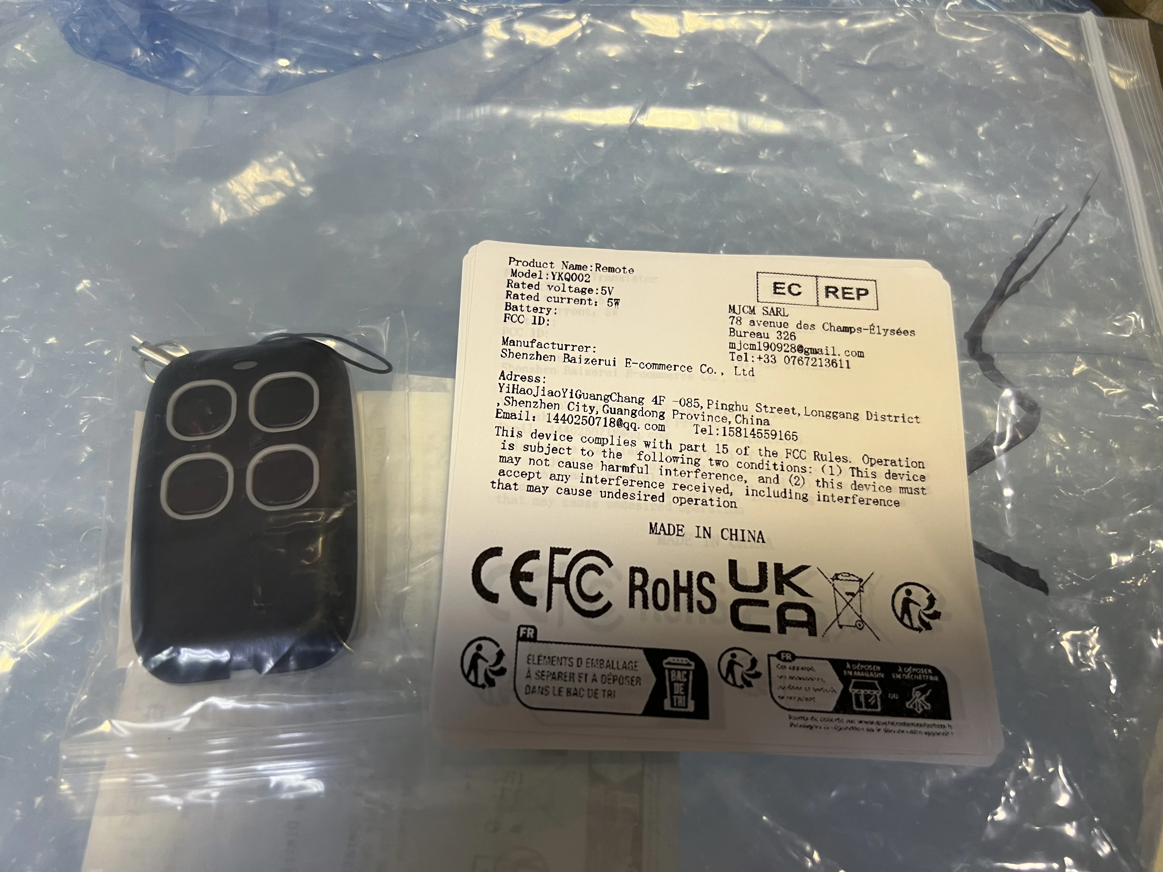 

Garage Door Remote Control Duplicator 433MHz 433.92MHz Code Grabber Clone Gate Key Fob Command Hand Transmitter