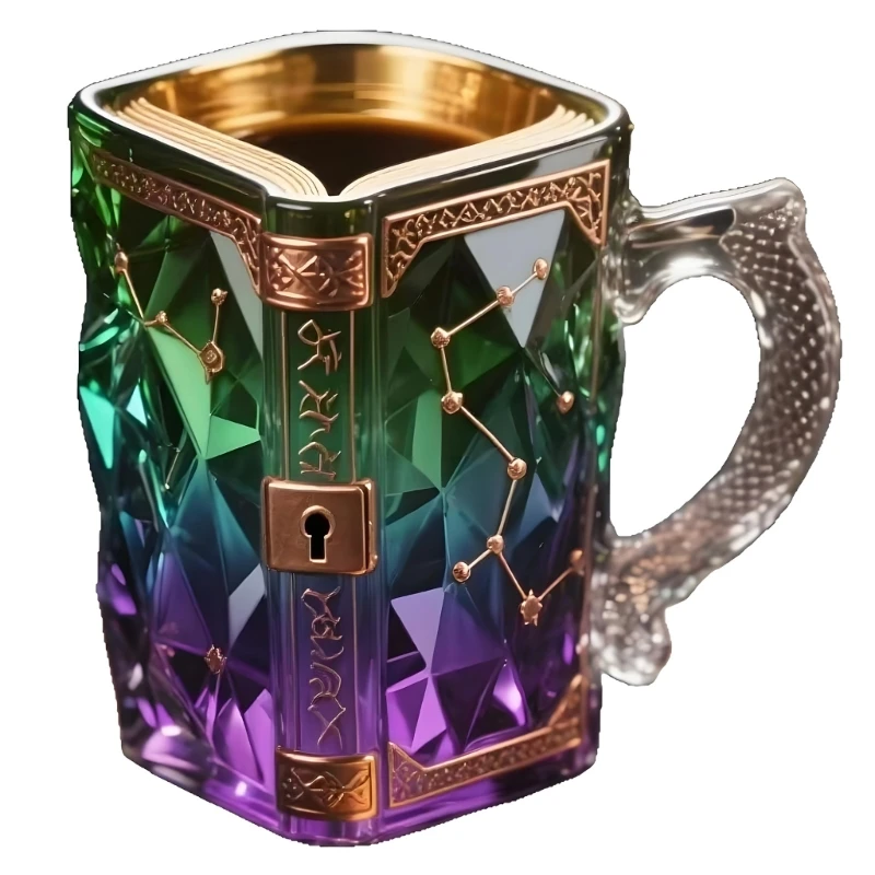 Decorative Coffee Cup with Star Pattern, Daily Use Cup for Home Breakfast, Office Desk Coffee, Afternoon Tea, and Display Y5GB