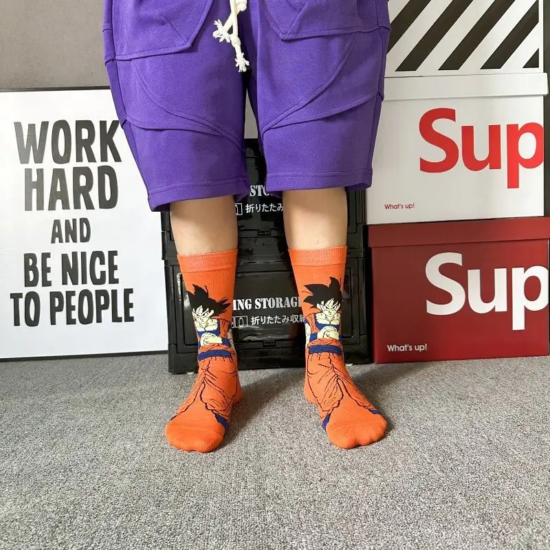 اليابانية الكرتون لعبة دراغون بول جوكو بيكولو متوسطة طول الجوارب المستقيمة أنيمي شخصية فيغيتا جوارب قطنية الصبي هدية عيد ميلاد #4