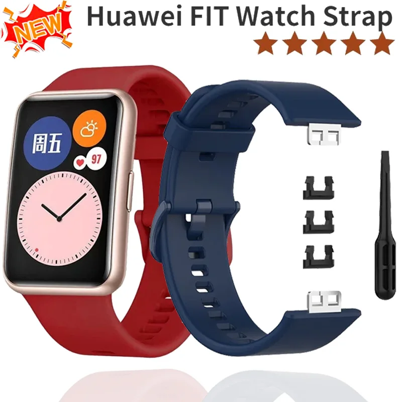 

Soft Silicone Strap For Huawei Watch Fit Original Smartwatch Replacement Wristband Belt Huawei Watch Fit New Correa accessories