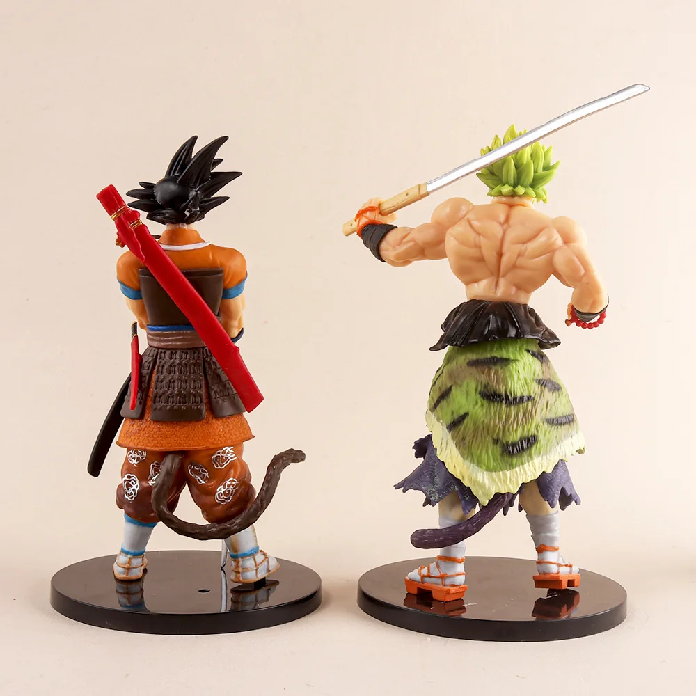 21cm Anime Dragon Ball Z Figure Samurai Son Goku Broly Super Saiyan Action Figures PVC Collection Model Doll Ornaments Toys Gift