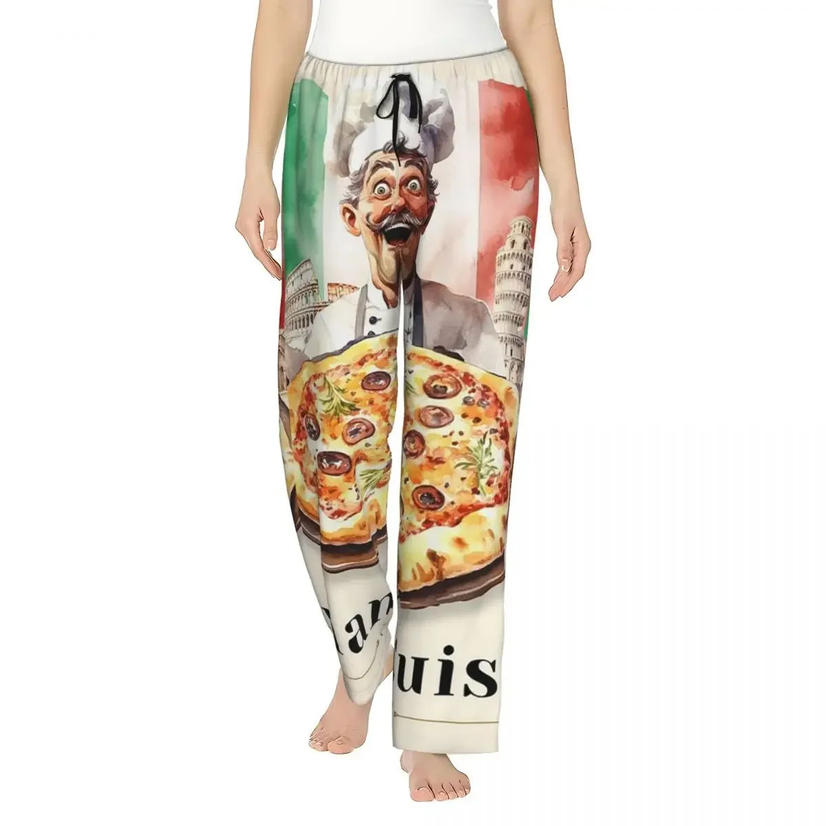 

Женские пижамные брюки с карманами и принтом итальянского флага, для дома и сна
