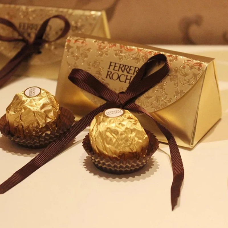 10Pcs Ferrero Rocher Boxes Wedding Favors and Gifts Box Baby Shower Paper Candy Decoration Sweet Bags Supplies