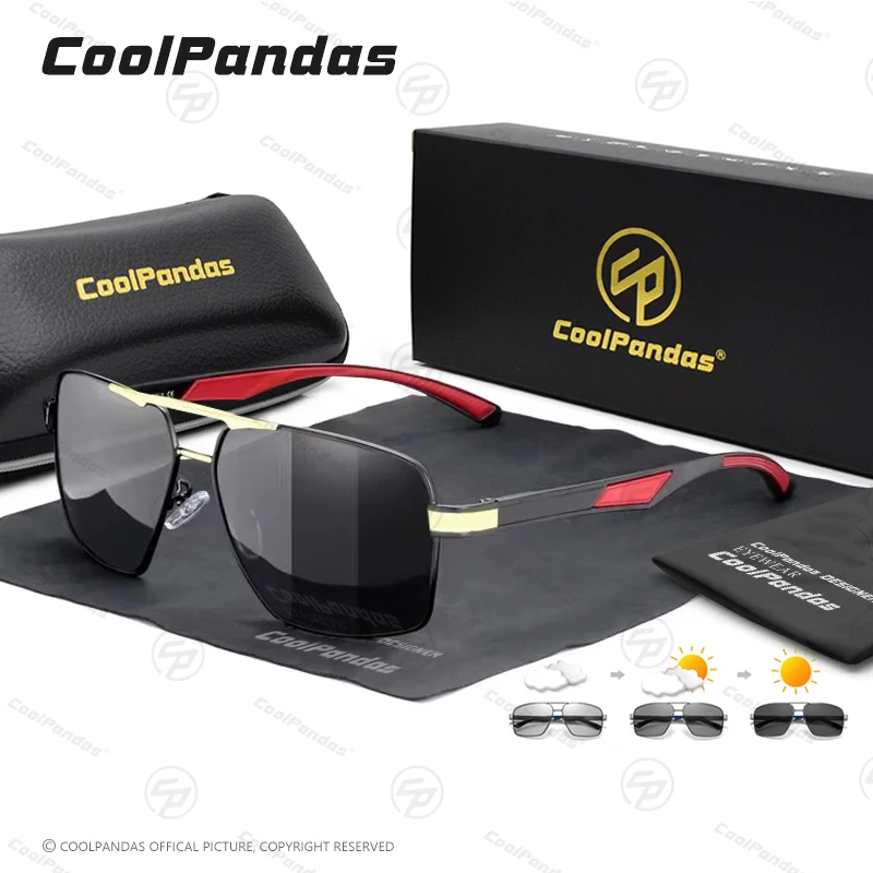 

COOLPANDAS брендовые фотохромные солнцезащитные очки мужские поляризационные линзы-хамелеоны солнцезащитные очки женские очки для вождения антибликовые очки
